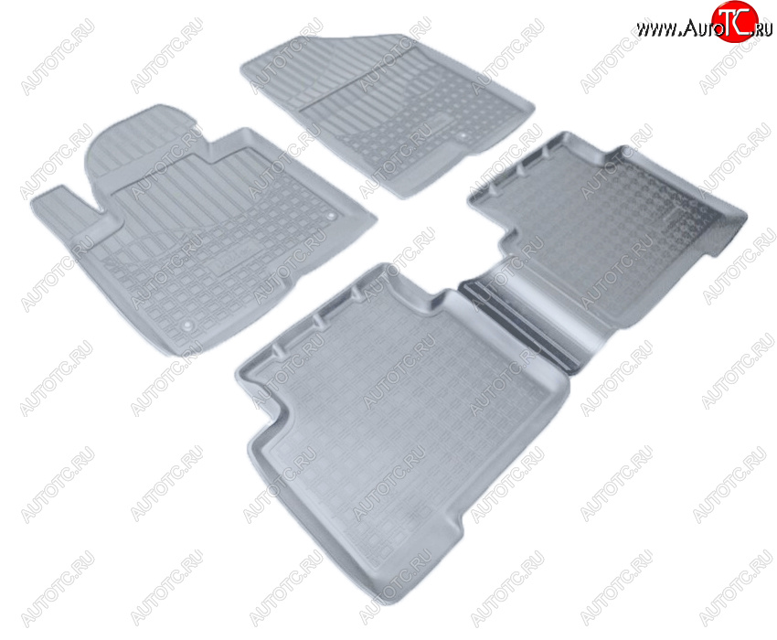 3 479 р. Коврики салона Norplast Unidec (5 мест)  Hyundai Santa Fe  DM (2012-2019) дорестайлинг, рестайлинг (Цвет: серый)  с доставкой в г. Майкоп