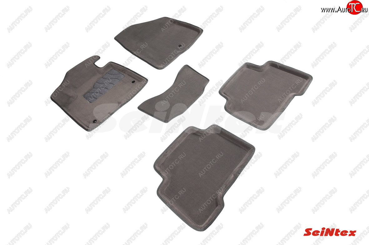 7 649 р. Текстильные коврики в салон SEINTEX 3D серые Hyundai Santa Fe DM рестайлинг (2015-2019)  с доставкой в г. Майкоп