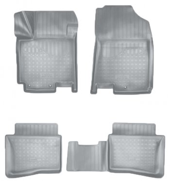 Коврики салонные Noplast (3D) Hyundai i20  GB (2014-2020) хэтчбэк 5 дв. дорестайлинг, хэтчбэк 5 дв. рестайлинг (Серые)
