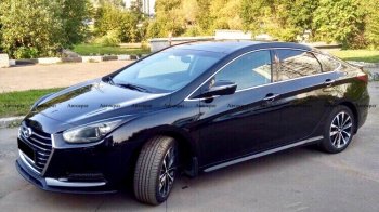 6 799 р. Накладки металлического порога АВТОКРАТ Hyundai I40 1 VF дорестайлинг универсал (2011-2015) (Неокрашенные)  с доставкой в г. Майкоп. Увеличить фотографию 2