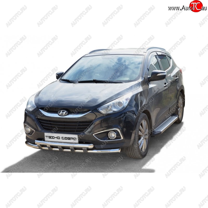 21 999 р. Порожки для ног Бумер (алюминий)  Hyundai IX35  LM (2009-2018) дорестайлинг, рестайлинг  с доставкой в г. Майкоп