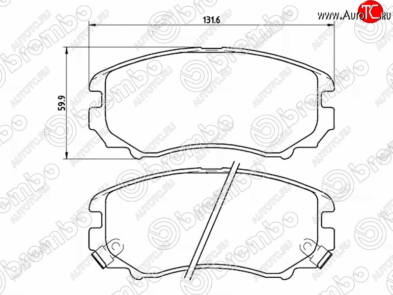 2 749 р. Комплект передних тормозных колодок BREMBO Hyundai IX35 LM рестайлинг (2013-2018)  с доставкой в г. Майкоп