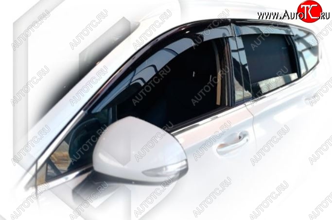 2 399 р. Дефлектора окон CA-Plastic Hyundai Santa Fe TM дорестайлинг (2018-2021) (Classic полупрозрачный, Без хром.молдинга)  с доставкой в г. Майкоп