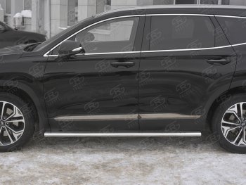 19 399 р. Пороги из трубы 120х60 овал с проступью Russtal Hyundai Santa Fe TM рестайлинг (2020-2022)  с доставкой в г. Майкоп. Увеличить фотографию 3