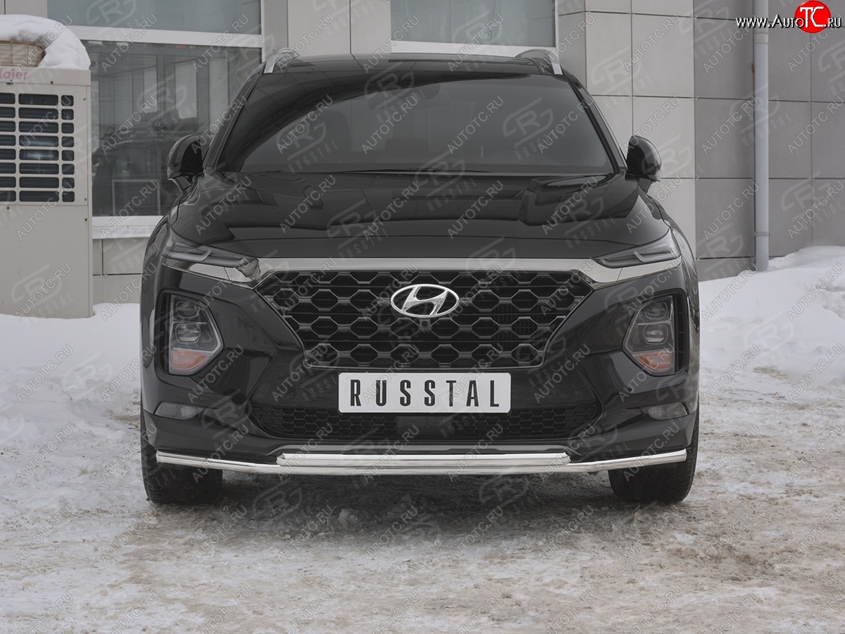 19 299 р. Защита переднего бампера из труб d42 SLITKOFF  Hyundai Santa Fe  TM (2018-2021) дорестайлинг  с доставкой в г. Майкоп