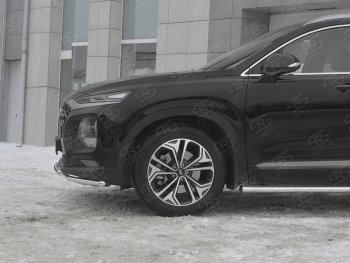 19 299 р. Защита переднего бампера из труб d42 SLITKOFF  Hyundai Santa Fe  TM (2018-2021) дорестайлинг  с доставкой в г. Майкоп. Увеличить фотографию 2
