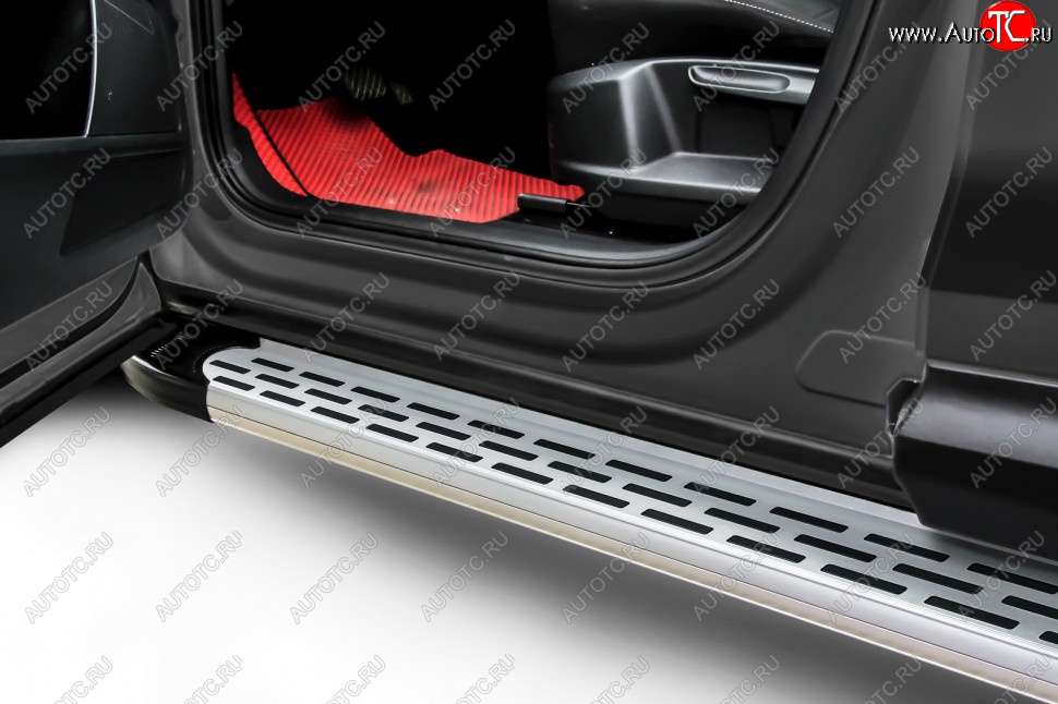 17 399 р. Порожки для ног Slitkoff Premium  Hyundai Santa Fe  CM (2006-2012) дорестайлинг, рестайлинг (Silver)  с доставкой в г. Майкоп