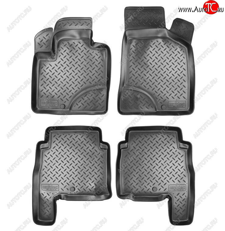 2 499 р. Комплект салонных ковриков Norplast Unidec  Hyundai Santa Fe  CM (2006-2009) дорестайлинг (Цвет: черный)  с доставкой в г. Майкоп