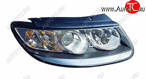 16 999 р. Левая передняя фара DEPO (+/-корректор, черная) Hyundai Santa Fe CM рестайлинг (2009-2012)  с доставкой в г. Майкоп