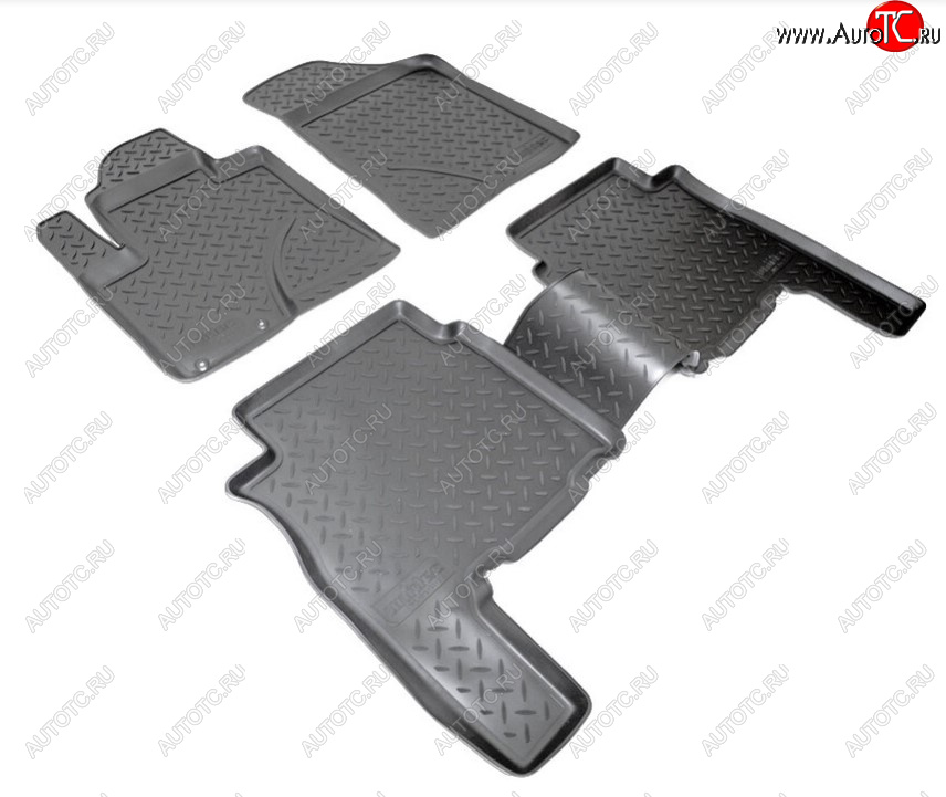 2 499 р. Комплект салонных ковриков Norplast Unidec Hyundai Santa Fe CM рестайлинг (2009-2012) (Цвет: черный)  с доставкой в г. Майкоп