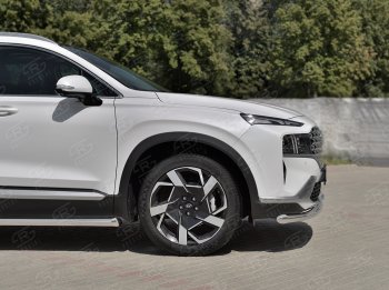 18 299 р. Защита переднего бампера (Ø63 мм, нержавейка) SLITKOFF Hyundai Santa Fe TM рестайлинг (2020-2022)  с доставкой в г. Майкоп. Увеличить фотографию 4