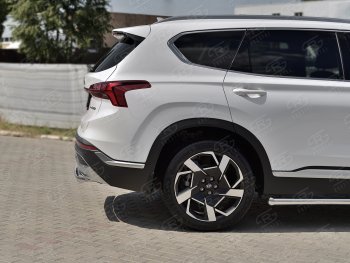 16 299 р. Защита заднего бампера (Ø63 мм, нержавейка) SLITKOFF  Hyundai Santa Fe  TM (2020-2022) рестайлинг  с доставкой в г. Майкоп. Увеличить фотографию 4