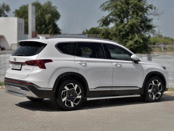 16 299 р. Защита заднего бампера (Ø63 мм, нержавейка) SLITKOFF  Hyundai Santa Fe  TM (2020-2022) рестайлинг  с доставкой в г. Майкоп. Увеличить фотографию 2