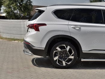 18 299 р. Защита заднего бампера (Ø63 мм секции, нержавейка) SLITKOFF  Hyundai Santa Fe  TM (2020-2022) рестайлинг  с доставкой в г. Майкоп. Увеличить фотографию 3
