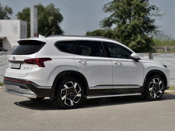 18 299 р. Защита заднего бампера (Ø63 мм секции, нержавейка) SLITKOFF  Hyundai Santa Fe  TM (2020-2022) рестайлинг  с доставкой в г. Майкоп. Увеличить фотографию 4