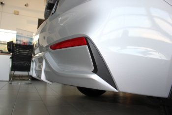 4 999 р. Накладка заднего бампера Автократ  Hyundai Solaris  HCR (2017-2020) седан дорестайлинг (Неокрашенная)  с доставкой в г. Майкоп. Увеличить фотографию 3