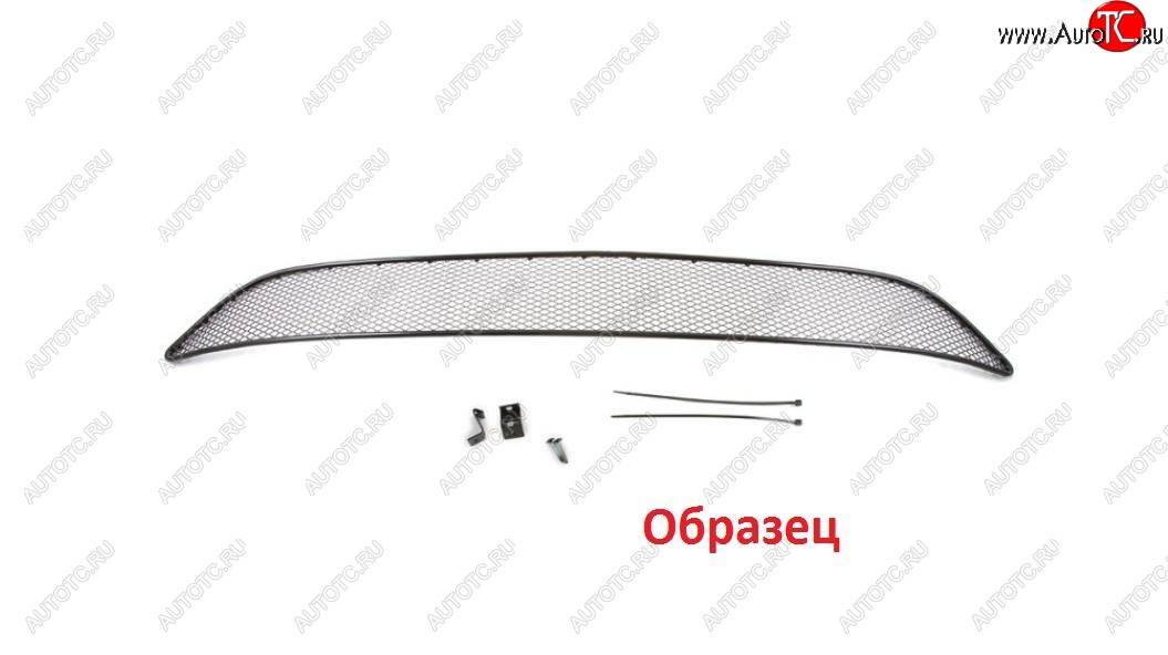 1 484 р. Сетка на бампер Arbori (черная. 15 mm) Hyundai Solaris HCR седан дорестайлинг (2017-2020)  с доставкой в г. Майкоп