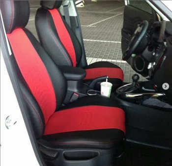 10 899 р. Чехлы для сидений Lord Autofashion Денвер (экокожа)  Hyundai Solaris  HCR (2017-2020) седан дорестайлинг (Чёрный, вставка красная)  с доставкой в г. Майкоп. Увеличить фотографию 3