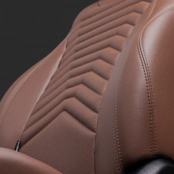 24 649 р. Чехлы для сидений Lord Autofashion Байрон ПРЕЗИДЕНТ (экокожа, спинка 60/40, 3 Г0образных подголовника)  Hyundai Solaris  HCR (2017-2022) седан дорестайлинг, седан рестайлинг (Темно-коричневый, вставка темно-коричневая, строчка )  с доставкой в г. Майкоп. Увеличить фотографию 2