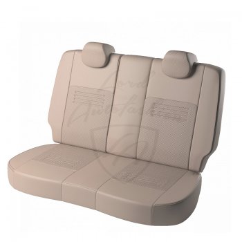 8 599 р. Чехлы для сидений Lord Autofashion Турин (экокожа)  Hyundai Solaris  RBr (2010-2017) хэтчбэк дорестайлинг, хэтчбэк рестайлинг (Бежевый, вставка Бежевая)  с доставкой в г. Майкоп. Увеличить фотографию 3