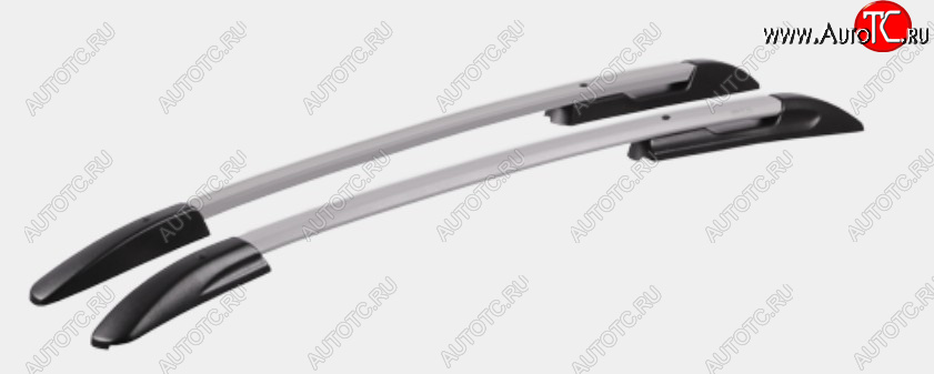 12 889 р. Комплект рейлингов АПС  Hyundai Solaris  RBr (2010-2017) хэтчбэк дорестайлинг, хэтчбэк рестайлинг (Черно-серые, поперечины черные, крепление скоба, L1300)  с доставкой в г. Майкоп
