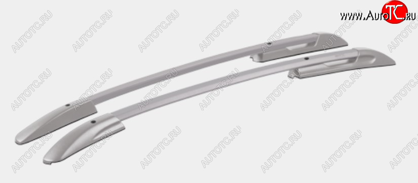 12 889 р. Комплект рейлингов АПС  Hyundai Solaris  RBr (2010-2017) хэтчбэк дорестайлинг, хэтчбэк рестайлинг (Серебристые, поперечины серые, крепление скоба, L1300)  с доставкой в г. Майкоп