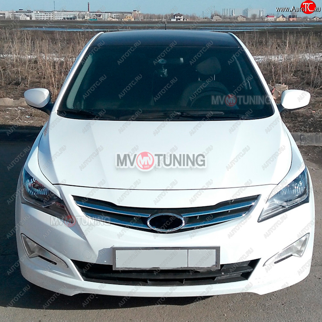 1 799 р. Реснички на фары HS-1  Hyundai Solaris  RBr (2014-2017) хэтчбэк рестайлинг (Неокрашенные)  с доставкой в г. Майкоп