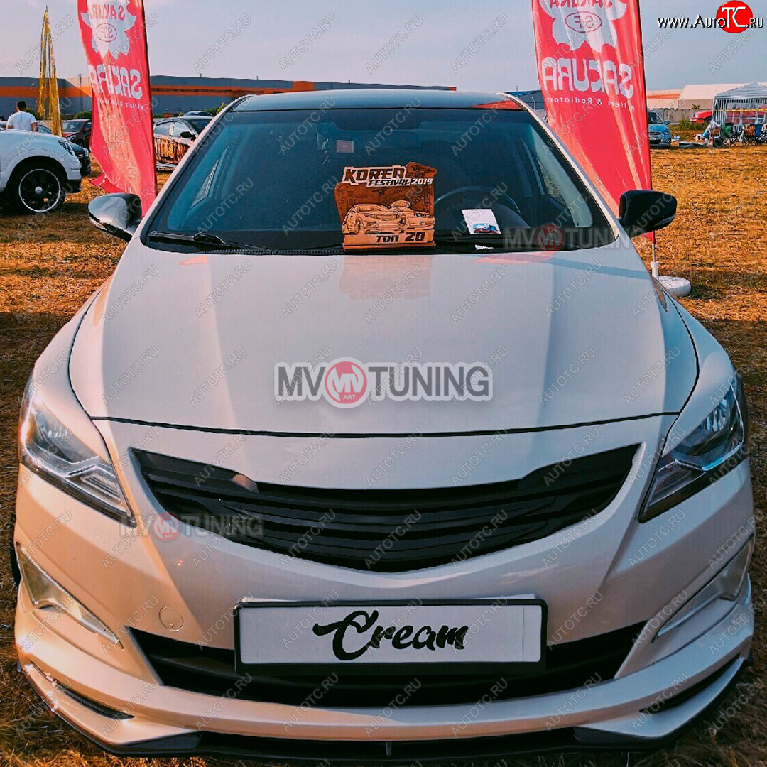 6 999 р. Решётка радиатора ZEUS Hyundai Solaris RBr седан рестайлинг (2014-2017) (Неокрашенная)  с доставкой в г. Майкоп