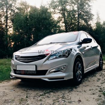 6 999 р. Решётка радиатора ZEUS Hyundai Solaris RBr седан рестайлинг (2014-2017) (Неокрашенная)  с доставкой в г. Майкоп. Увеличить фотографию 2