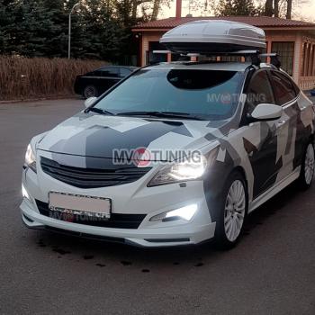 6 999 р. Решётка радиатора ZEUS Hyundai Solaris RBr седан рестайлинг (2014-2017) (Неокрашенная)  с доставкой в г. Майкоп. Увеличить фотографию 3