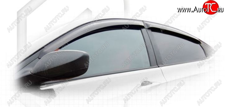 1 999 р. Дефлектора окон CA-Plastic Hyundai Solaris RBr седан дорестайлинг (2010-2014) (Classic полупрозрачный, Без хром.молдинга, Крепление только на скотч)  с доставкой в г. Майкоп