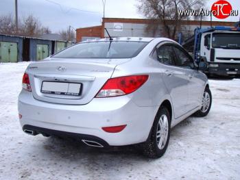 Диффузор заднего бампера Sport Hyundai Solaris  RBr (2010-2014) седан дорестайлинг