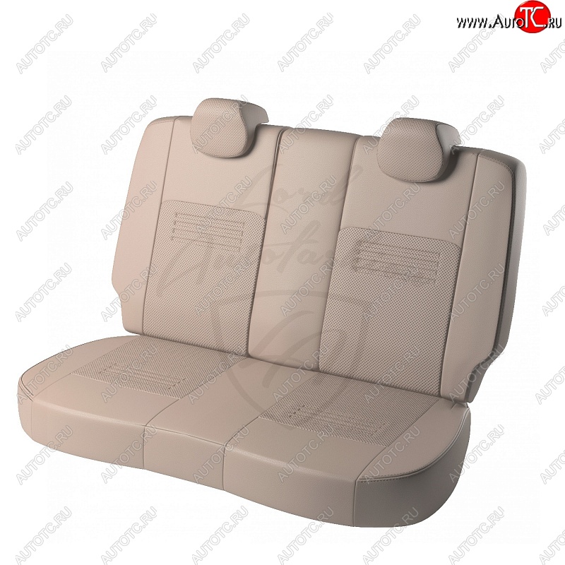 8 599 р. Чехлы для сидений Lord Autofashion Турин (экокожа, раздельная спинка)  Hyundai Solaris  RBr (2010-2017) седан дорестайлинг, седан рестайлинг (Бежевый, вставка Бежевая)  с доставкой в г. Майкоп