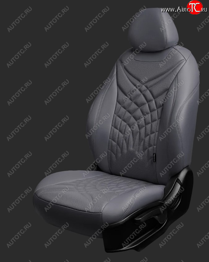 27 849 р. Чехлы для сидений Lord Autofashion Байрон ЖУК (экокожа, спинка 60/40, 2 Г-образных подголовника)  Hyundai Solaris  RBr (2010-2017) седан дорестайлинг, седан рестайлинг (Серый, вставка серая, строчка серая)  с доставкой в г. Майкоп