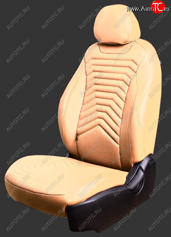25 899 р. Чехлы для сидений Lord Autofashion Байрон ПРЕЗИДЕНТ (экокожа, спинка 60/40, 2 Г-образных подголовника)  Hyundai Solaris  RBr (2010-2017) седан дорестайлинг, седан рестайлинг (Бежевый, вставка бежевая, строчка бежевая)  с доставкой в г. Майкоп