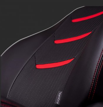 7 799 р. Чехлы для сидений Lord Autofashion Турин 2 (экокожа, спинка 60/40, 2 Г-образных подголовника)  Hyundai Solaris  RBr (2010-2017) седан дорестайлинг, седан рестайлинг (Черный, вставка черная и красная, строчка красная)  с доставкой в г. Майкоп. Увеличить фотографию 2
