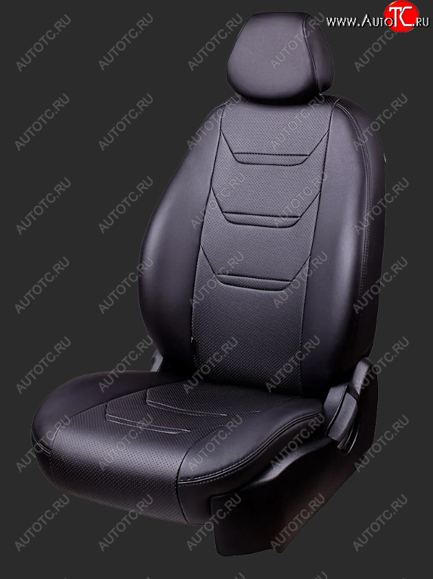 8 699 р. Чехлы для сидений Lord Autofashion Турин 2 (экокожа, спинка 60/40, 2 Г-образных подголовника)  Hyundai Solaris  RBr (2010-2017) седан дорестайлинг, седан рестайлинг (Черный, вставка черная и черная, строчка черная)  с доставкой в г. Майкоп