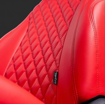 14 999 р. Чехлы для сидений Lord Autofashion Байрон (экокожа, спинка 60/40, 2 Г-образных подголовника)  Hyundai Solaris  RBr (2010-2017) седан дорестайлинг, седан рестайлинг (Красный, вставка красная, строчка красная)  с доставкой в г. Майкоп. Увеличить фотографию 2
