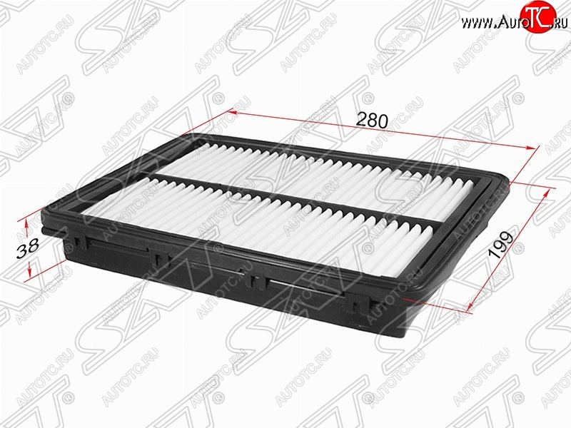 283 р. Фильтр воздушный двигателя (2.0, 2.4) SAT (280х199х38 mm)  Hyundai Sonata  LF (2017-2019), KIA Optima ( 4 JF,  JF) (2016-2020)  с доставкой в г. Майкоп