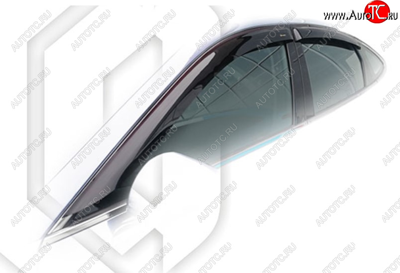 2 199 р. Дефлектора окон CA-Plastic Hyundai Sonata DN8 (2019-2022) (Classic полупрозрачный, Без хром молдинга)  с доставкой в г. Майкоп