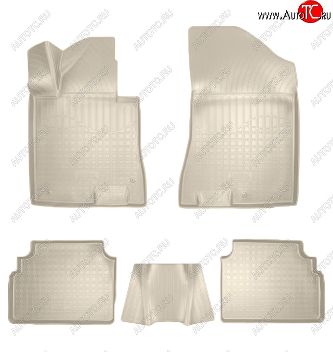 3 199 р. Коврики салонные Noplast (3D)  Hyundai Sonata  DN8 (2019-2022) (Бежевые)  с доставкой в г. Майкоп