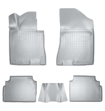 Коврики салонные Noplast (3D) Hyundai Sonata  DN8 (2019-2022) (Серые)