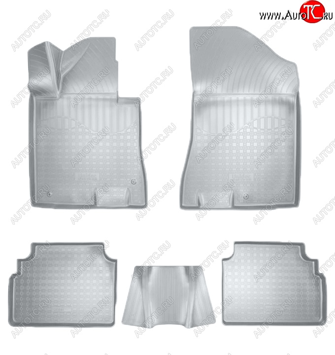 3 199 р. Коврики салонные Noplast (3D)  Hyundai Sonata  DN8 (2019-2022) (Серые)  с доставкой в г. Майкоп