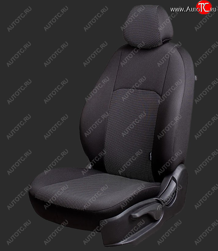 7 599 р. Чехлы для сидений Lord Autofashion Дублин (жаккард, спинка 40/60, 2 П- и 1 Г-образных подголовника) Hyundai Sonata EF рестайлинг ТагАЗ (2001-2013) (Черный, вставка Ёж Белый)  с доставкой в г. Майкоп