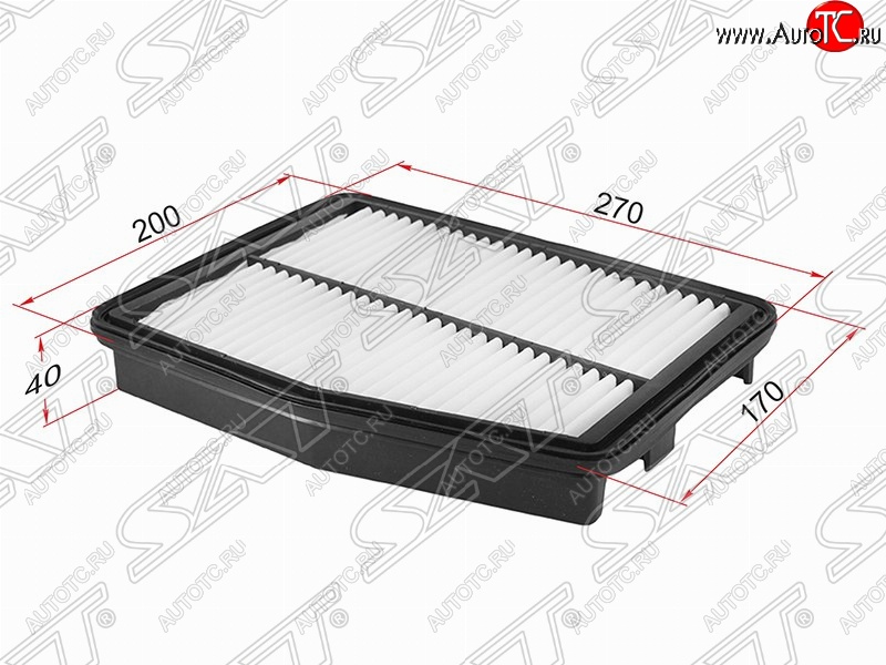 279 р. Фильтр воздушный двигателя (2.0) SAT (270х200х40 mm)  Hyundai Sonata  YF (2009-2014), KIA Optima  3 TF (2010-2016)  с доставкой в г. Майкоп