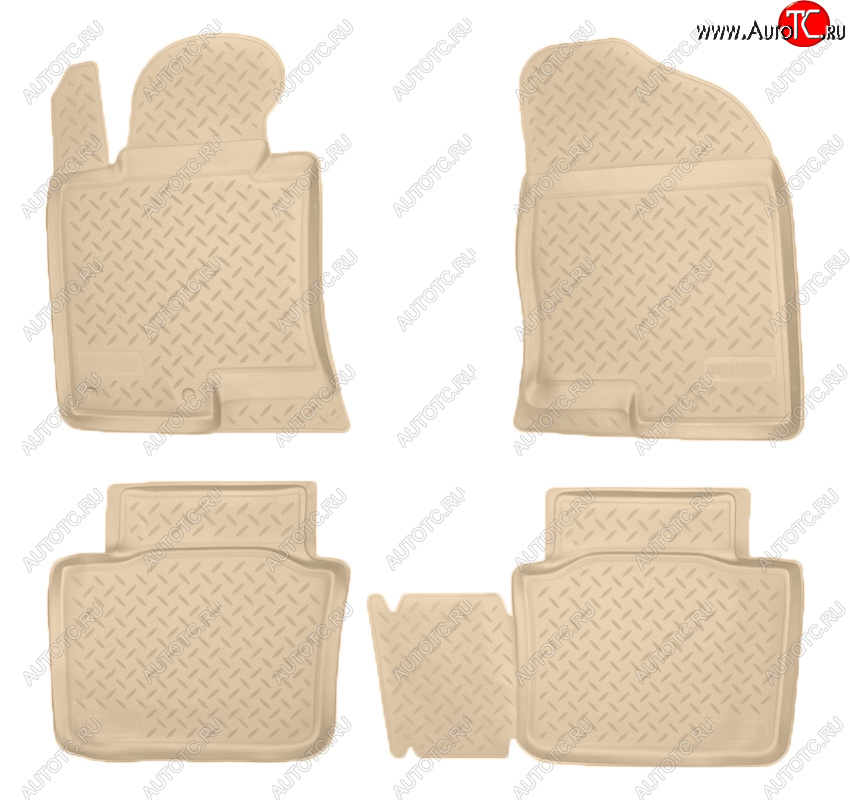 3 199 р. Коврики салона Norplast Unidec  Hyundai Sonata  YF (2009-2014) (Цвет: бежевый)  с доставкой в г. Майкоп