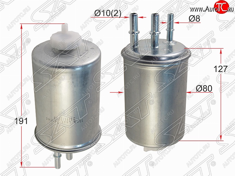 649 р. Топливный фильтр SAT (2.0 л.)  Hyundai Terracan  HP (2001-2007), KIA Bongo  4 PU (2004-2012), SSANGYONG Actyon ( 1) (2006-2021), SSANGYONG Actyon Sport (2006-2011)  с доставкой в г. Майкоп