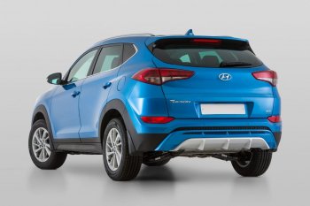 9 799 р. Накладка заднего бампера YT Hyundai Tucson TL дорестайлинг (2015-2018) (Неокрашенная)  с доставкой в г. Майкоп. Увеличить фотографию 4