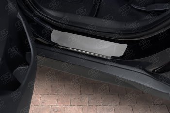 1 799 р. Накладки порожков салона Russtal Hyundai Tucson TL дорестайлинг (2015-2018) (Нержавейка полированная)  с доставкой в г. Майкоп. Увеличить фотографию 3