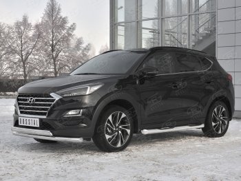 14 349 р. Защита переднего бампера (2 трубы Ø63 и 75х42 мм, нержавейка) Russtal Hyundai Tucson TL рестайлинг (2018-2021)  с доставкой в г. Майкоп. Увеличить фотографию 2